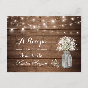 Rustikales Gipskraut String Lights Bridal Rezept Postkarte