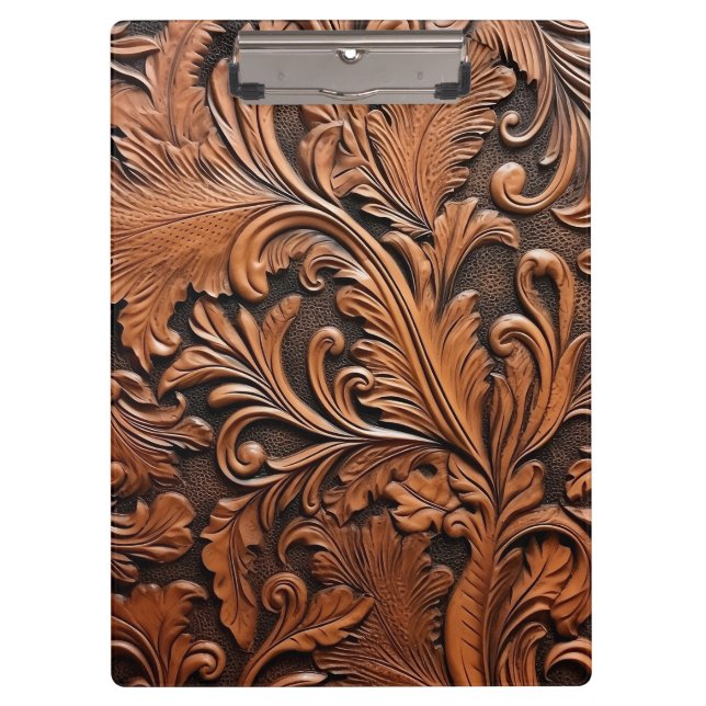 Rustikales Glattleder Klemmbrett (Vorderseite)