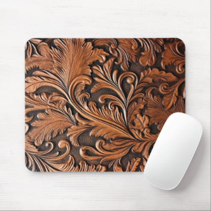 Rustikales Glattleder Mousepad