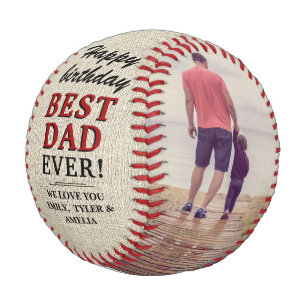 Rustikales Glück zum Geburtstag Bester Vater je Fo Baseball