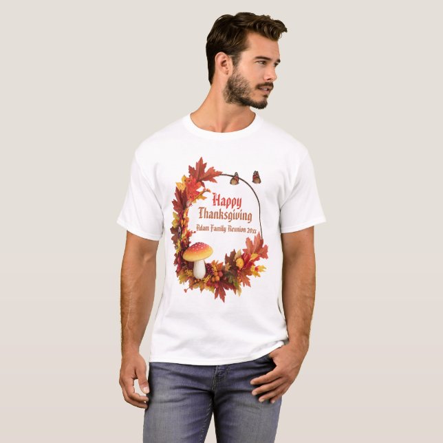 Rustikales glückliches Erntedankfest T-Shirt (Vorne ganz)