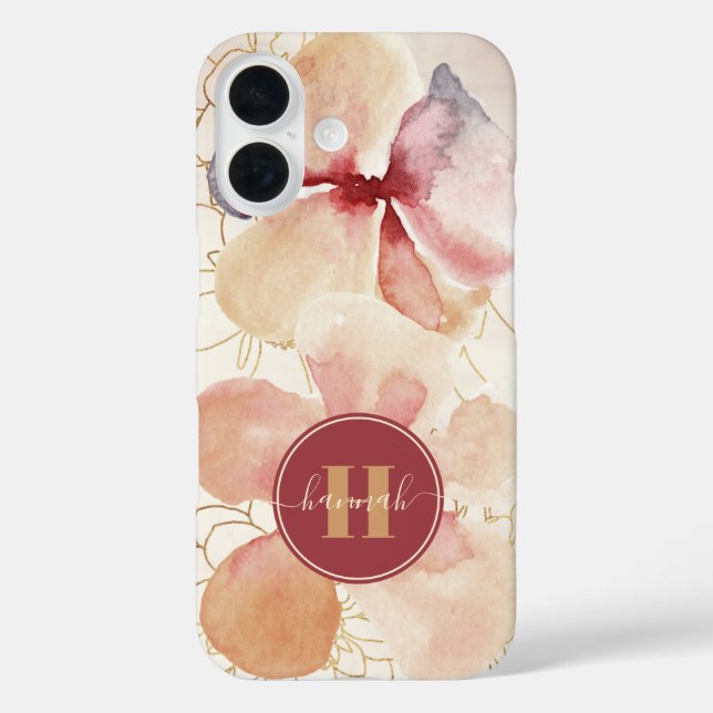 Rustikales Gold Blush iPhone 16 Hülle (Rückseite)