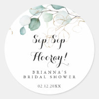 Rustikales Gold Floral Sip Hooray Brautparty
