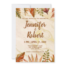 Rustikales Gold Tropischer Marmor Einladung zur Ho