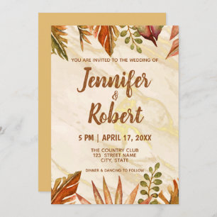 Rustikales Gold Tropischer Marmor Einladung zur Ho