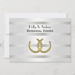 Rustikales Golden Horseshoe Silver Whh H Probe Din Einladung