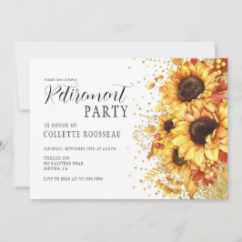 Rustikales Golden Sunflower Retirement Party Einladung