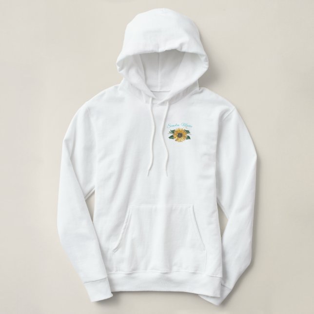Rustikales Golden Yellow Sunflower Aquamarines Scr Hoodie (Design vorne)