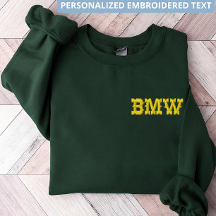 Rustikales goldenes Monogramm-Mama-Bridal-Party-In Besticktes Sweatshirt