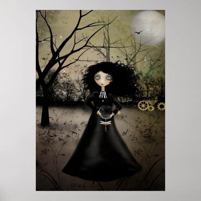 Rustikales Goth Steampunk Alchemy Art Poster (Vorne)