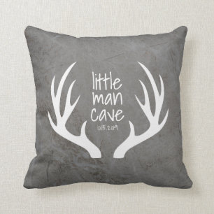 Rustikales Grau-Antlers Little Man Höve Kinderzimm Kissen