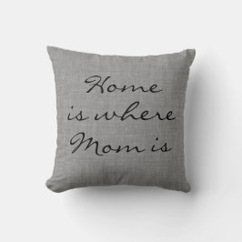 Rustikales Grau Burlap Zuhause ist der Ort, an dem Kissen