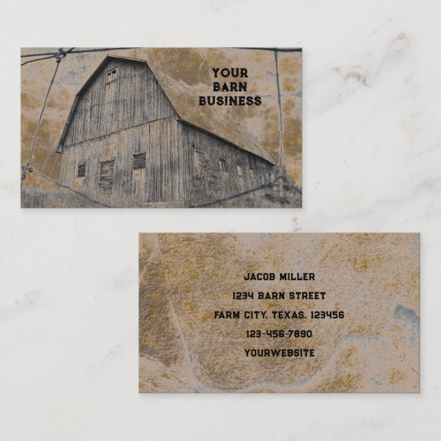 Rustikales Grau Sepia Barn Vintag Texture Grunge Visitenkarte (Vorne/Hinten)