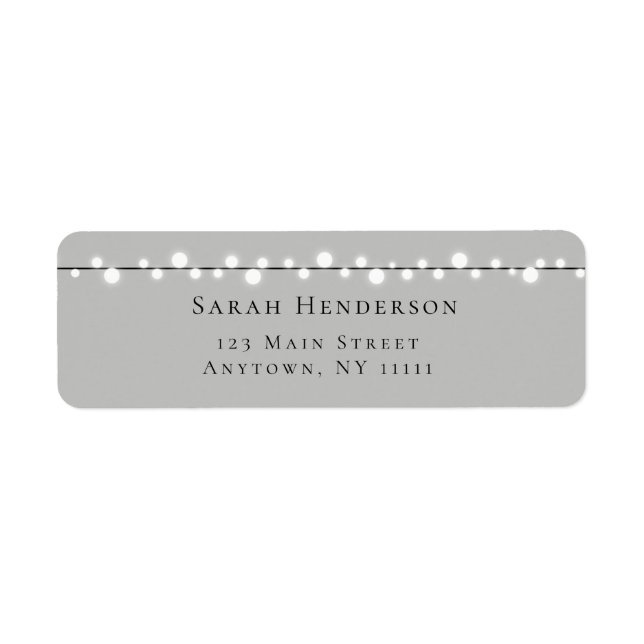 Rustikales Grau-String-Licht gibt das Adressenlabe (Vorne)