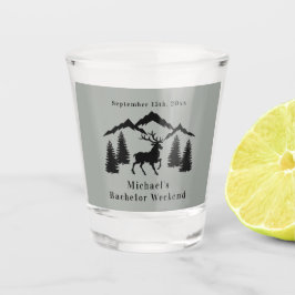 Rustikales graues Buck Jagen Bachelor Weekend Schnapsglas