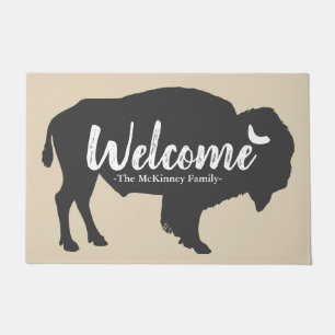 Rustikales graues Büffel-Bison-u. Fußmatte