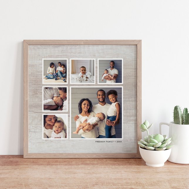 Rustikales graues, gewittertes Holz 6 Quadrat Foto Poster (Von Creator hochgeladen)