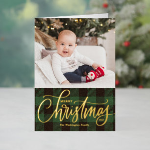Rustikales Green Buffalo Kariert Frohe Weihnachts-