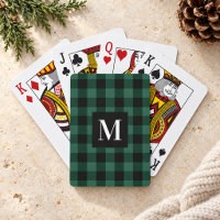Rustikales Green Buffalo Kariertes Monogramm