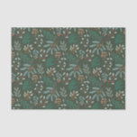 Rustikales Green Christmas Foliage Muster Seidenpapier<br><div class="desc">Weiße und festliche Weihnachten botanische Muster Gewebe Papier.</div>