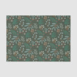 Rustikales Green Christmas Foliage Muster Seidenpapier<br><div class="desc">Weiße und festliche Weihnachten botanische Muster Gewebe Papier.</div>