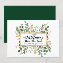 Rustikales Green Elegant Script Gold Foliage Blora