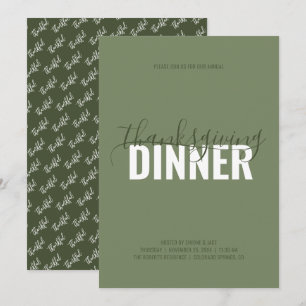 Rustikales Green Erntedank Dinner Party Einladung