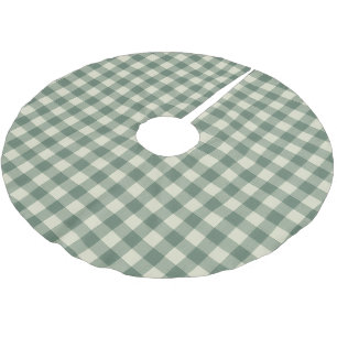 Rustikales Green Gingham Moderne Weihnachten Polyester Weihnachtsbaumdecke