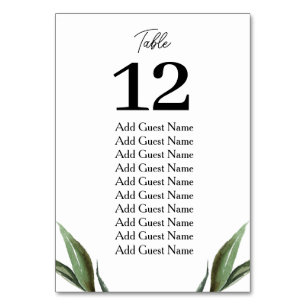 Rustikales Greenery Wedding Tischnummer Seating Ch