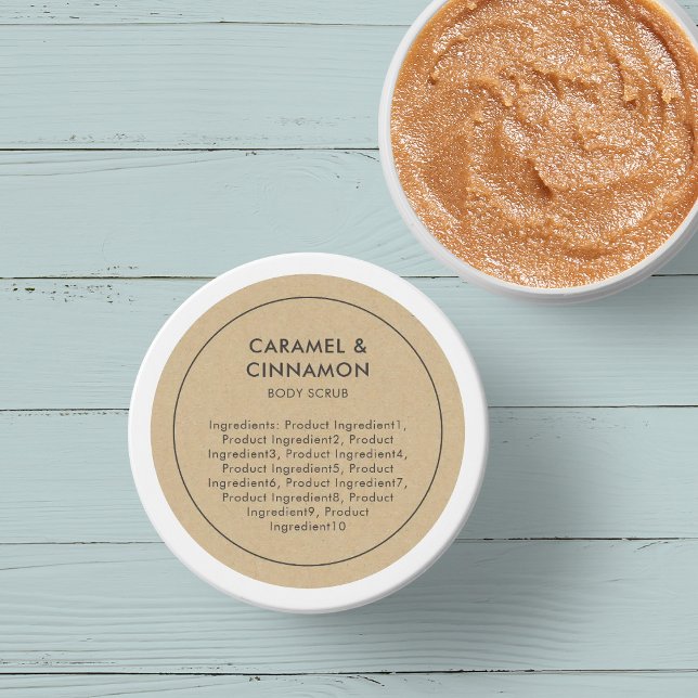 Rustikales Grey Border List of Ingredients Kraft L Runder Aufkleber (Von Creator hochgeladen)