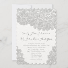 Rustikales Grey Heirloom Spitzen Hochzeitseinladun Einladung