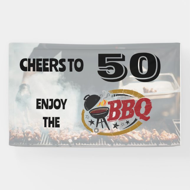 Rustikales GRILLEN Grill Banner (Horizontal)