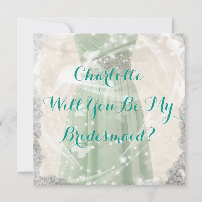 Rustikales Grün wird meine Einladung sein (Vorderseite)