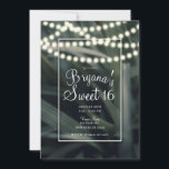 Rustikales Grüner Frühling Gras & Lights Süß 16 Einladung<br><div class="desc">Anpassen für jedes Ereignis</div>