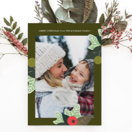 Rustikales grünes Foto Feiertagskarte