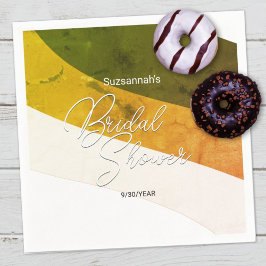 Rustikales Grünes Gold Creme Horizontal Streams Serviette