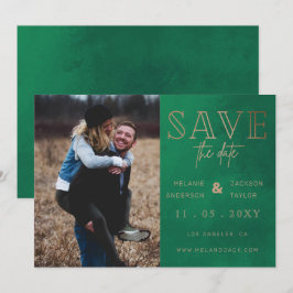 Rustikales grünes handgeschriebenes Foto Save the  Date