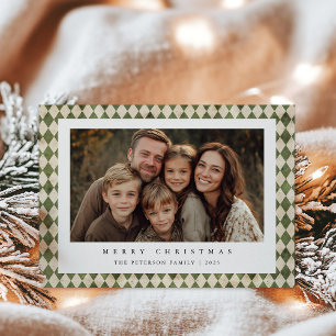 Rustikales grünes Karo 1 Foto Frohe Weihnachten