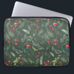 Rustikales Grünes Weihnachtsblatt Botanisches Must Laptopschutzhülle<br><div class="desc">Dieses Muster zeichnet sich durch gekochte Aquarellblumen,  Beeren und Wintergrün aus.</div>