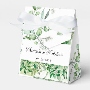Rustikales Grünfoliage-Blätter Hochzeit Geschenkschachtel
