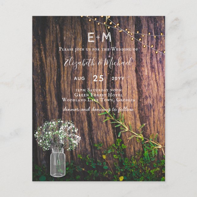 Rustikales Gypsophila Lights Mason Jars BUDGET lad Flyer (Vorne)