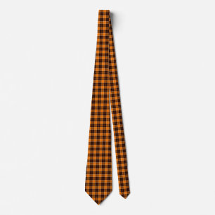 Rustikales Halloween-Orange-Braun-Tartan-Karo-Must Krawatte