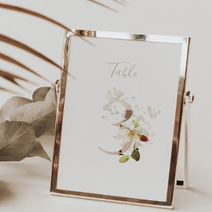 Rustikales handgeschriebenes Skript 3 Hochzeit Tischnummer