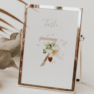 Rustikales handgeschriebenes Skript 7 Wedding Tischnummer