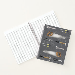 Rustikales Handwerkerwerkzeug mit Namen Notizbuch