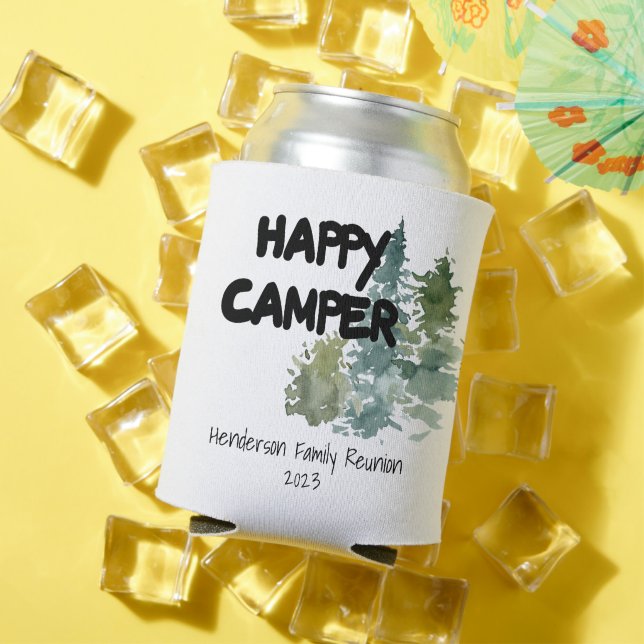 Rustikales Happy Camper Forest Family Wiedersehen Dosenkühler (In Situ Sommer)