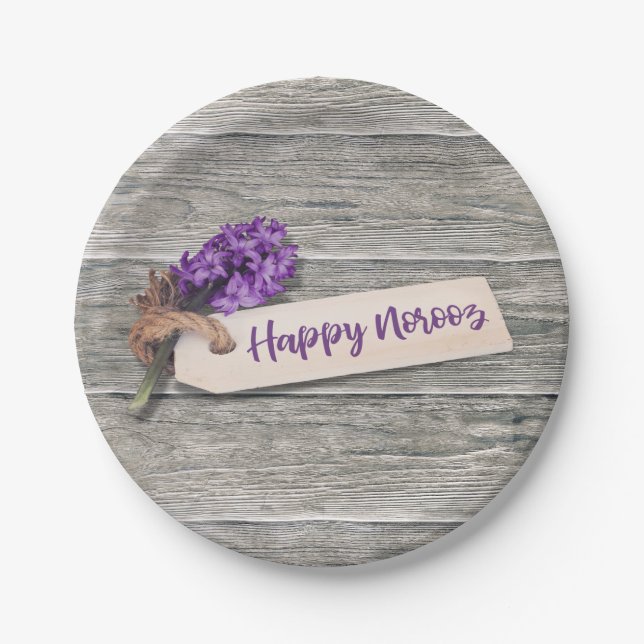 Rustikales Happy Noroz Hyacinth - Papierplatte Pappteller (Vorderseite)