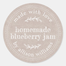 Rustikales, hausgemachtes Blueberry Jam Canning Kr Runder Aufkleber