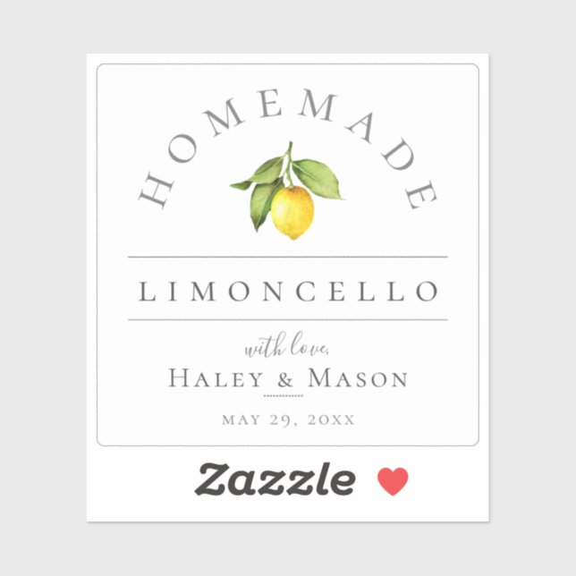 Rustikales, hausgemachtes Limoncello-Label Aufkleber (Blatt)