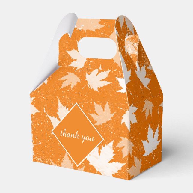 Rustikales Herbst-Herbstlaub-Muster Vielen Dank Geschenkschachtel (Vorderseite)